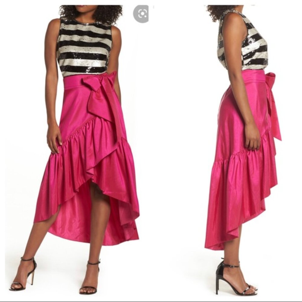 Eliza J Ruffled Faux Wrap Skirt - Picture 2 of 8